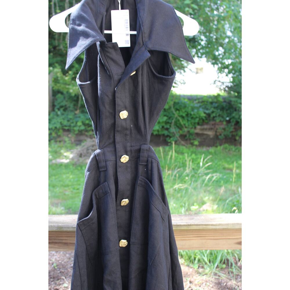 Urban Revivo Black Cut-Out Sleeveless Denim Maxi Dress π€β¨ | Size 4 - Picture 7 of 13